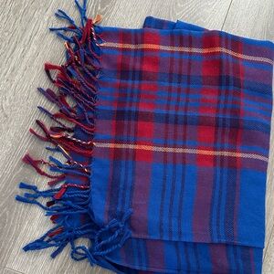Plaid Red and Blue Scarf